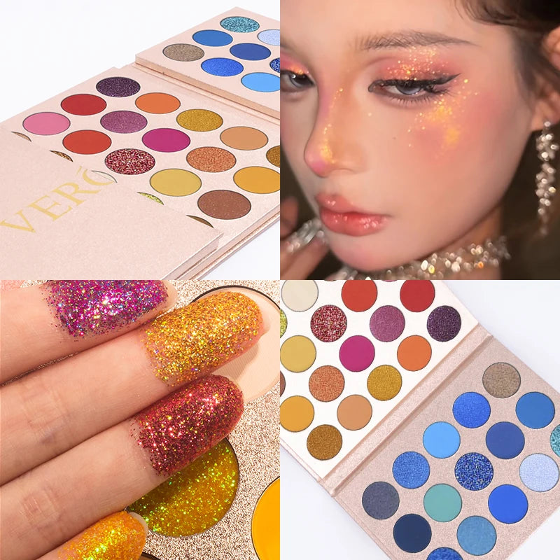 65-Color Spring/Summer Eyeshadow Palette-Foldable Design,Green, Blue & Red-Yellow Color Stories,Matte & Shimmer Finishes