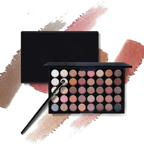 40-Color Eyeshadow Palette with Brush, Long-Lasting and Versatile Shades, Portable Color Mixing Palette, Cosmetics, Perfect Gift