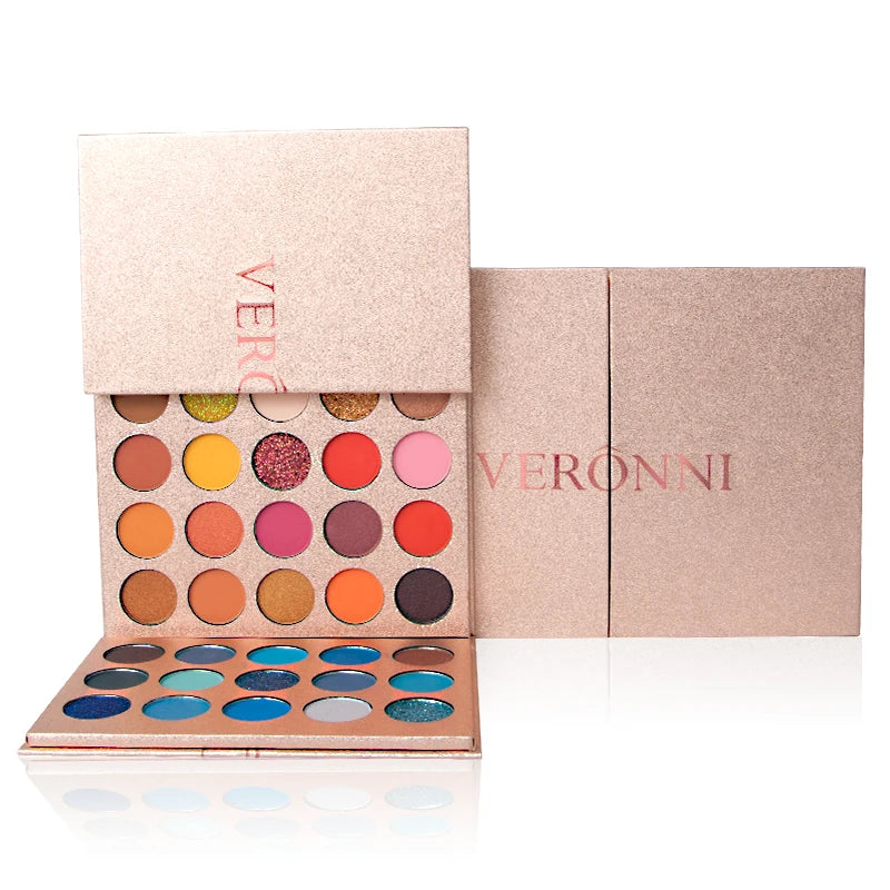 65-Color Spring/Summer Eyeshadow Palette-Foldable Design,Green, Blue & Red-Yellow Color Stories,Matte & Shimmer Finishes
